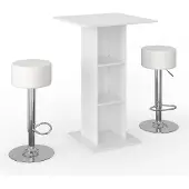 Vicco Bartisch Bar Weiß Beton Bartresen Stehtisch Tresentisch Bistrotisch Küche inkl. Barhocker
