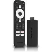 Thomson Streaming Stick 140, 4K UHD, Google Assistant, Wi-Fi, Bluetooth, HDMI, Dolby Atmos, DTS Digital Surround, HDR10, 2 GB RAM, 8 GB Memory