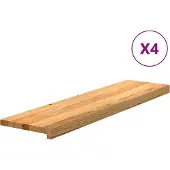 vidaXL Treppenstufen 4 Stk. Hellbraun 100x25x2 cm Massivholz Eiche