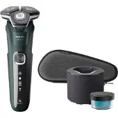 Philips SHAVER Series 5000 S5884/50, Rotationstrasierer, Schwarz, Grün, Tasten, LED, Batterie / USB, Integrierte Batterie