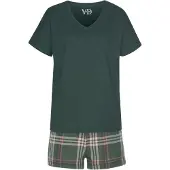 Vivance DREAMS Shorty in dunkelgrün-kariert | Gr.: 32/34