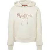 Pepe Jeans für Damen. PL581459 Frida Kapuzenpulli weiß (S), Lässig, Baumwolle, Nachhaltig