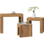 vidaXL Satztische 3 Stk. Artisan-Eiche Holzwerkstoff