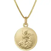 Trendor 41428 Erzengel Michael Anhänger Gold 333 an goldplattierter Kette