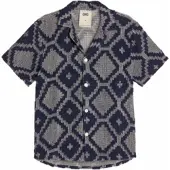 OAS Hemd Trastevere Cuba Crochet Shirt Herren Blue / Grey-L