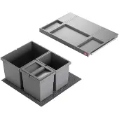 Hailo Abfallsammler 3301621 Allegro 270 Einsatz 2x 6.5 + 14 Liter Dunkelgrau