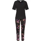 Vivance Pyjama mehrfarbig Gr. 32/34 für Damen. Mit Rundhals. Bequem. Nachhaltig.