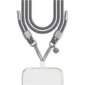 FORCE CASE , Handykette Universal mit Doppelhaken Phone Strap Cord, Grau