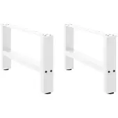 vidaXL Couchtischbeine Weiß 2 Stk. 70x(30-31) cm Stahl