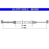 Ate Seilzug Feststellbremse 24.3727-1035.2 für Renault Rapid