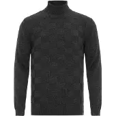 Cipo & Baxx Rollkragenpullover "Pullover" 1 Stk. mit kariertem Strickmuster, CP241