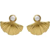 Victoria Cruz A4780-00DT Damen-Ohrstecker Tokyo Goldfarben Muschel mit Perle
