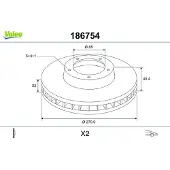 Valeo 2 Bremsscheiben Vorderachse belüftet Ø 65 mm 22 mm für u.a. SKODA OCTAVIA