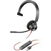HP Poly Blackwire 5220 USB-C Stereo-Headset + 3.5-mm-Stecker + USB-C/A-Adapter, Kabelgebunden, Anrufe/Musik, 20 - 20000 Hz, 300 g, Kopfhörer, Schwarz