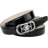 Anthoni Crown Ledergürtel , Damen, Gr. 100, schwarz, Leder, unifarben, Gürtel Ledergürtel, mit exklusiver Koppelschließe, bombiert