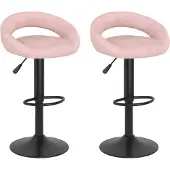 vidaXL Barhocker 2 Stk. Rosa Samt