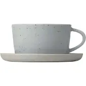 Blomus Set 2 Kaffeetassen SABLO, mit Untertassen, 4 tlg., Keramik, grau, 150 ml, 64112
