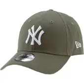 New Era Baseball Cap "LEAGUE ESSENTIAL 9FORTY LEAGUE", grün (khaki), Baumwolle, Caps Baseball Cap, mit großer Yankees-Logostickerei, seitlich aufgesticktes New-Era-Logo