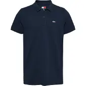 Tommy Hilfiger Flag Slim Fit Pique Polo Shirt Dark Night Navy Größe: S | Poloshirts Outlet | Herren | Schwarz