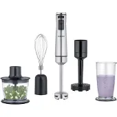 Severin Stabmixer mit Premium-Set SM 3774 aus Kunststoff, gebürstetschwarzsilber Stabmixer Rührstab Mixbecher Zerkleinerer