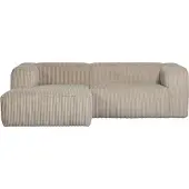 Woood Bean Chaise Longue Sofa Links Gerippter Stoff Travertin