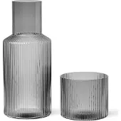 Ferm Living Karaffen-Set Ripple Smoked Grey 0,5 L (2-teilig)