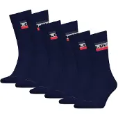 Levi's Unisex 6er Pack Sportsocken - Regular Cut SPRTWR, Logo, einfarbig