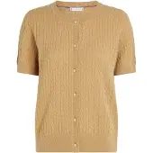 Tommy Hilfiger Damen Tops & T-Shirts Mini Cable C-nk Cardi Ss - Bruin - Größe S