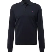 Napapijri Herren Langarm-Poloshirt Schwarz - Regular Fit mit Stickerei