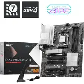 MSI PRO B840-P WIFI, AMD, Sockel AM5, AMD Ryzen 7000 Series, AMD Ryzen 8000 Series, AMD Ryzen 9000 Series, Sockel AM5, 256 GB, DDR5-SDRAM