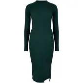 Apricot Strickkleid "Midikleid aus Rippenstrick" mit hochgeschlossenem Ausschnitt