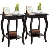 Coast 2er Set Nachttisch mit Ablage Sofatisch 40 x 40 x 60 cm Braun