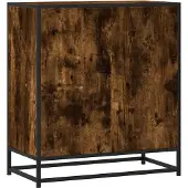 vidaXL Sideboard Räuchereiche 68x35x76 cm Holzwerkstoff und Metall