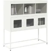 vidaXL Sideboard Weiß 100,5x39x107 cm Kaltgewalzter Stahl