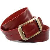 Anthoni Crown Ledergürtel , Damen, Gr. 100, rot (dunkelrot), Leder, unifarben, Gürtel Ledergürtel, Eindrucksvoller Gürtel mit Schließe in altmessing