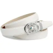 Anthoni Crown Ledergürtel , Damen, Gr. 105, weiß, Leder, unifarben, Gürtel Ledergürtel, Eleganter Klassiker in schwarz mit Glitzersteinen