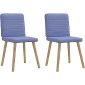vidaXL Esszimmerstühle 2 Stk. Jeansblau Stoff