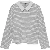 Vero Moda Langarmshirt in Light Grey Melange | Gr.: L
