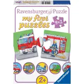 Ravensburger 9 x 2 Teile Kinder Puzzle my first puzzles Einsatzfahrzeuge 07332
