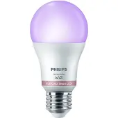 Philips Smarte LED-RGB-Lampe A60, E27-Sockel, 806 lm, Zweierpack, Wi-Fi/Bluetooth, Weiß, Wi-Fi 4 (802.11n), 802.11b, 802.11g, LED, Kunststoff, E27