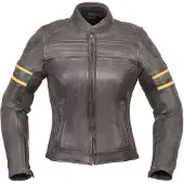 Modeka Iona Damen Motorrad Lederjacke, schwarz/gelb, 42