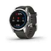 Garmin fenix 7S - S30852-H2751-B113 - 42 mm - silber - Sportuhr mit Band - Silikon - Graphit