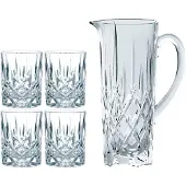 Nachtmann Gläser-Set "Becher- und Krug-Set Noblesse 5er Set transparent" Erhöhte Bruchfestigkeit, Kristallglas, spülmaschinenfest