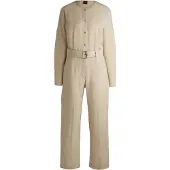 BOSS für Damen. 50536843 Beigefarbener Daiyla-Overall (XS), Lässig, Viskose, Langarm