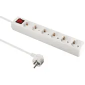 Eltric 6-fach Steckdosenleiste mit Schalter 5m weiss