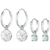 Elli Ohrringe 925 Sterling Silber Plättchen, Schmuckset in Silber | Gr.: onesize