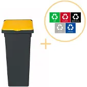 Plafor - Fit Mülleimer mit Deckel 52l – Recycling – Gelb