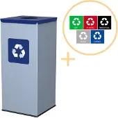 Alda Eco - Quadratischer Abfallbehälter 60l - Blau