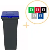 Plafor - Fit Mülleimer mit Deckel 75l – Recycling – Blau