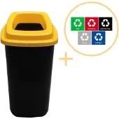 Northix Plafor - Sortierbehälter 45l - Recycling - Gelb